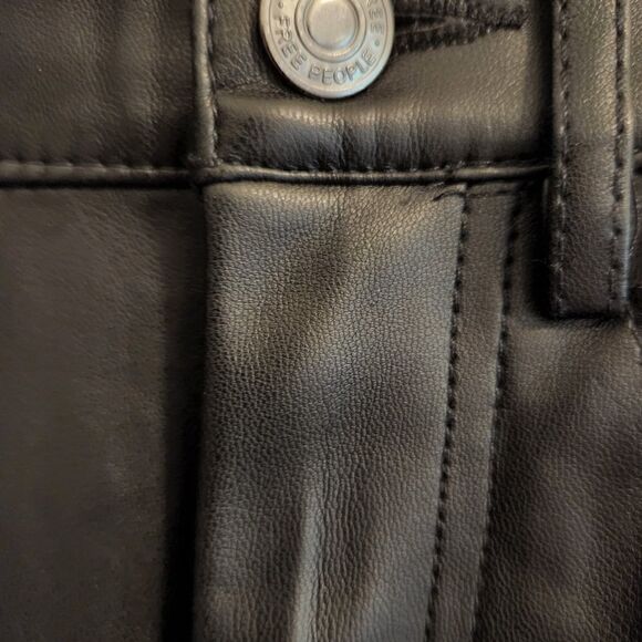 Free people black faux leather pants size 4 - Picture 6 of 8